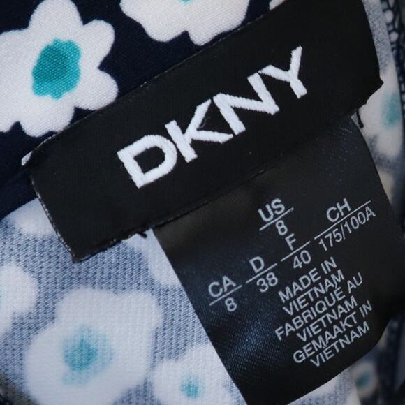 DKNY Womens Belted Ditzy Floral Dress Size 8 Groovy Cute Retro Picnic Date NEW - Picture 6 of 10